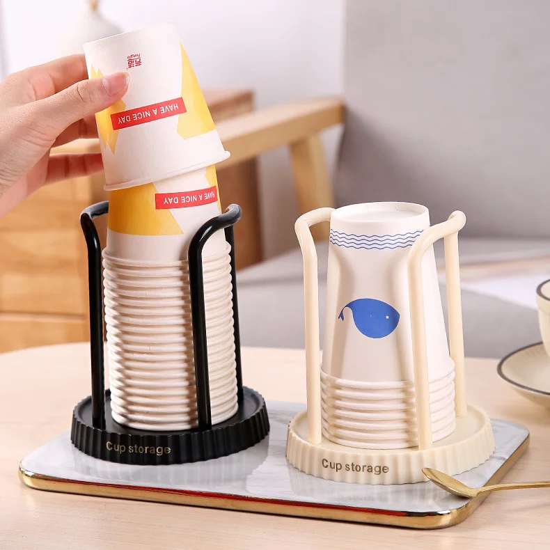 Minimalist Paper Cup Holder Multifunctional Desktop Dispenser Rack for Drinks