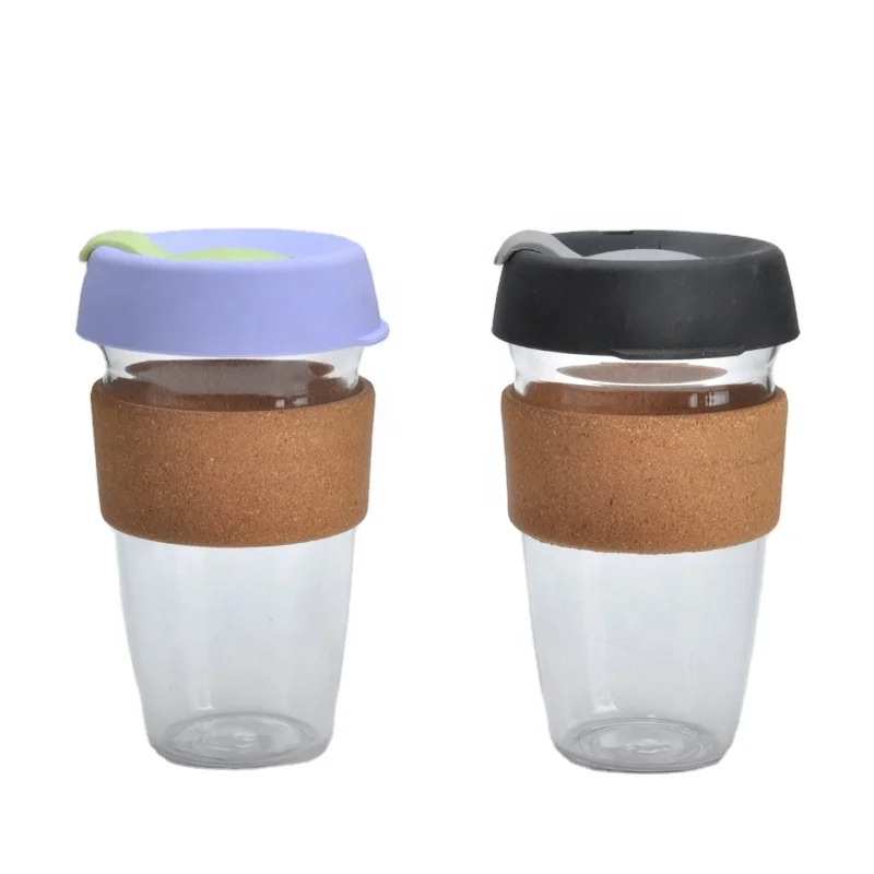 490 мл круглая боросиликатная стеклянная чашка для напитков стеклянная посуда чашка с силиконовой крышкой