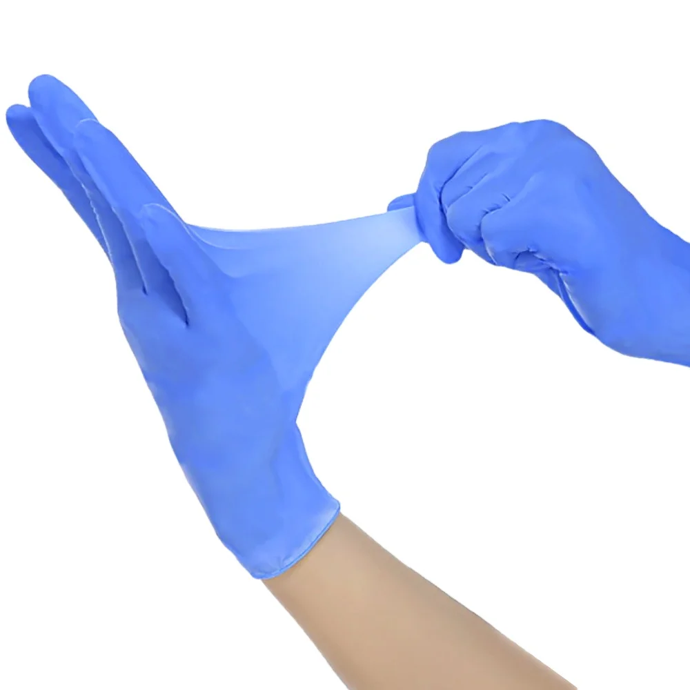 Nitrile Vinyl Disposable Safety Gloves Blue Latex Cleanroom Wiper Industrial Waterproof Dustproof Medical Food Cleanse Cleanroom