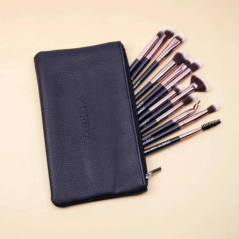 Professional eye brush set 12  Pcs Vegan Cruelty  Soft Bristles Hair plastic handle makeup cosmetic brush set