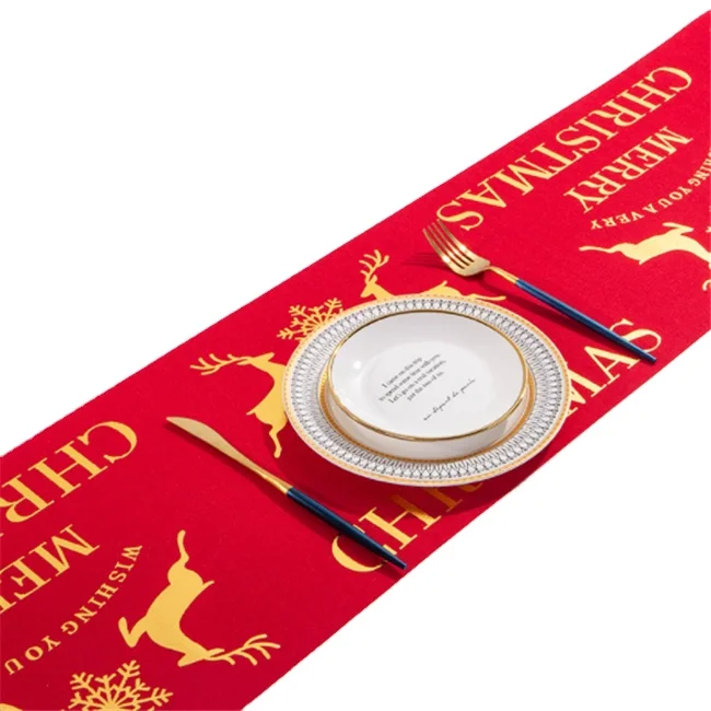 Wholesale Christmas printed fabric tablecloths, European seasonal Christmas design tablecloths