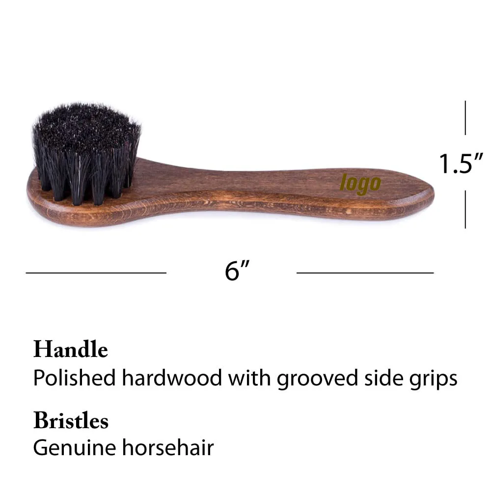 Small Round Head Horsehair Shoes Polish Brushes Care Clean Dauber Applicators