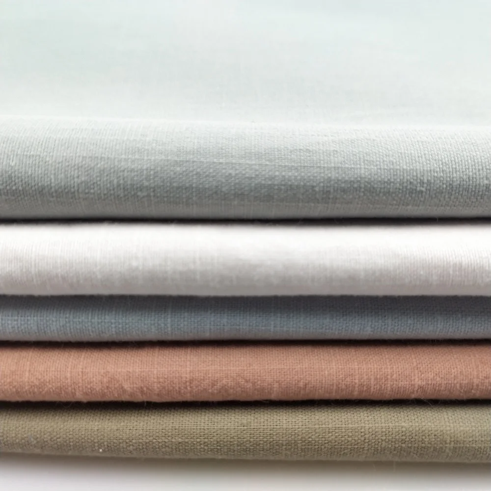 T Shirt fabric 100% Cheap Customized Cotton Poplin Plain Dyed Washed Fabrics  D628