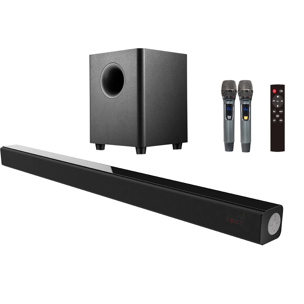 Samtronic home KTV Surround sound bar speaker with wireless microphone tv soundbar for home karaoke system