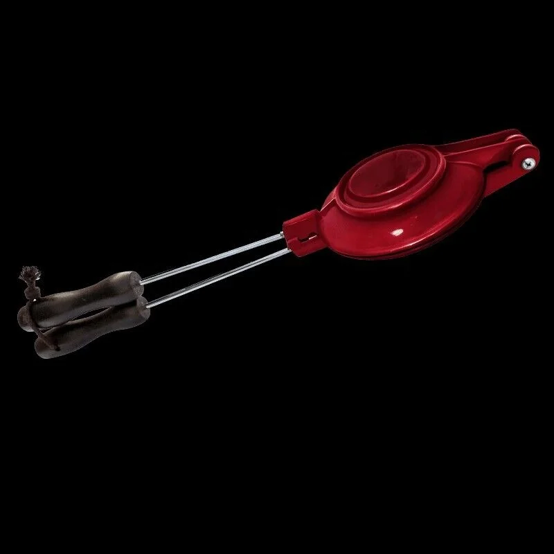 Customized Red Enamel Round Cast Iron Pie Iron Jaffle Iron