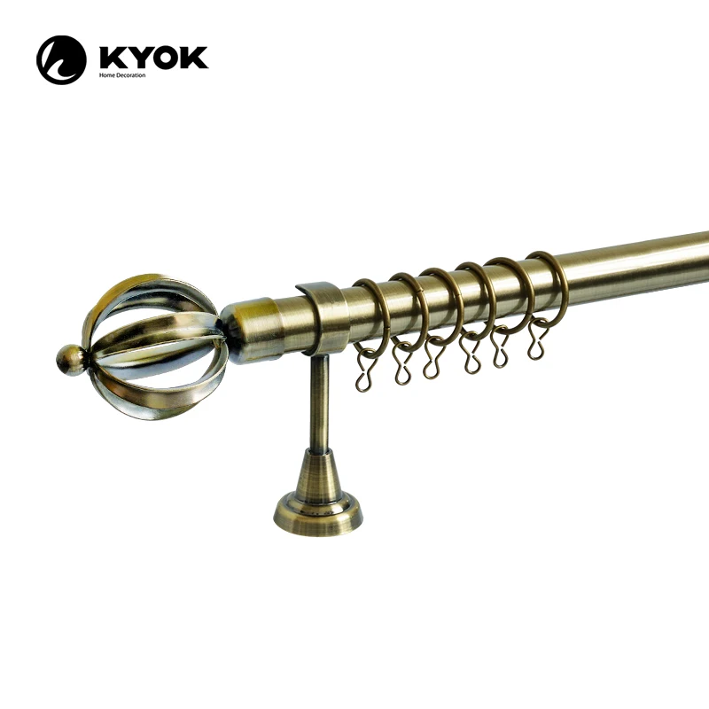 KYOK cheap price cage Shaped Anti Brass curtain rod accessories for interior decoration