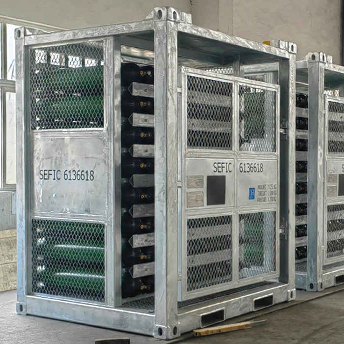 New 8x8 64units DNV 2.7-1 Gas Cylinder Rack Stainless Steel Material Offshore Gas Cylinder Rack