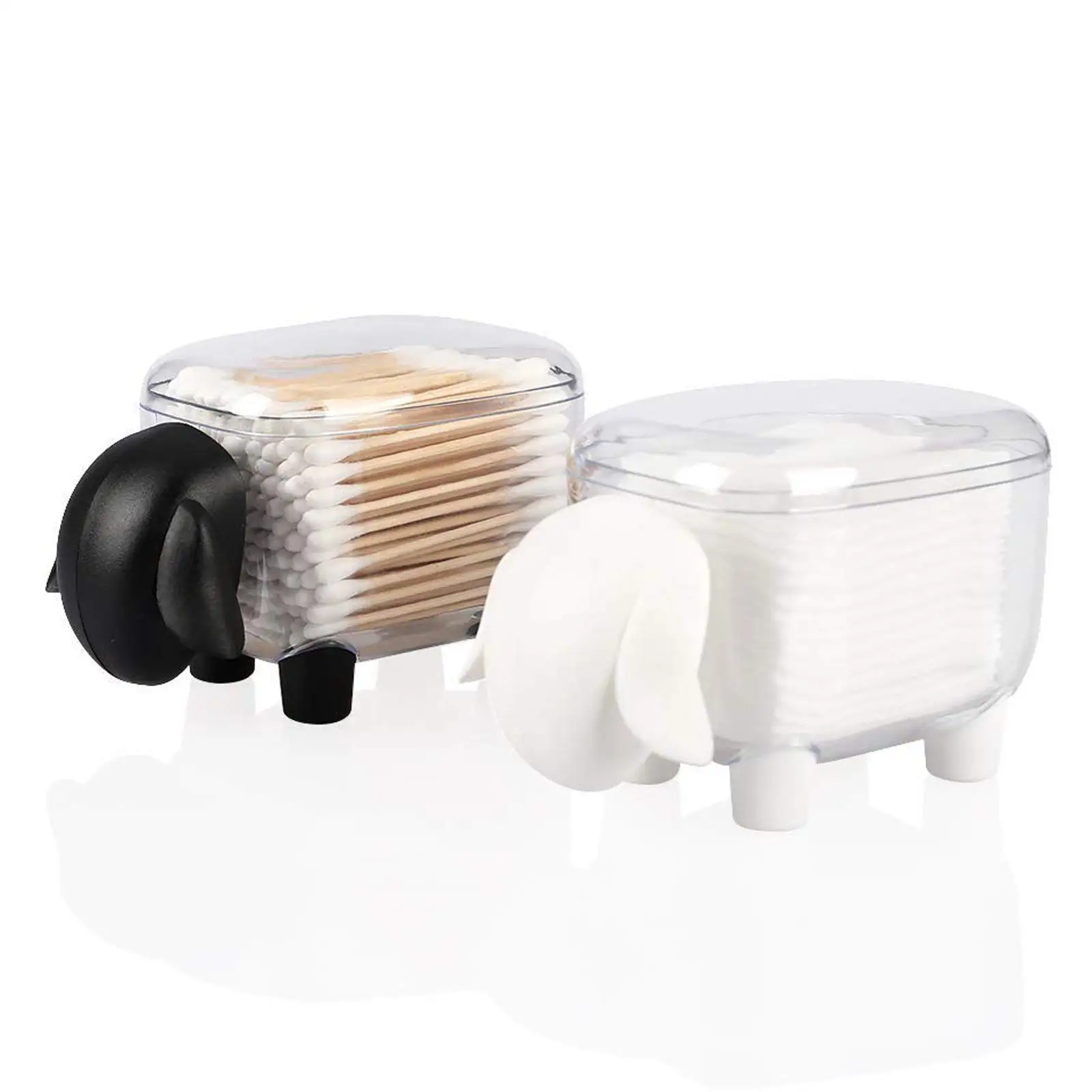 Acrylic Cotton Ball Holder Containers Storage Organizer Set Bathroom Vanity Storage Canister Qtip Holder Dispenser Plastic PS