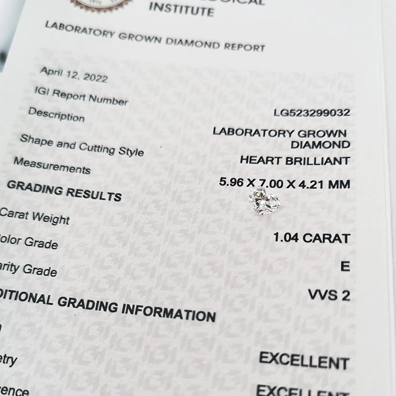 0.5CT 1.0CT 2.0CT 3.0CT IGI Synthetic DEF color HPHT Diamond stone CVD VVS Loose Lab Grown Diamond