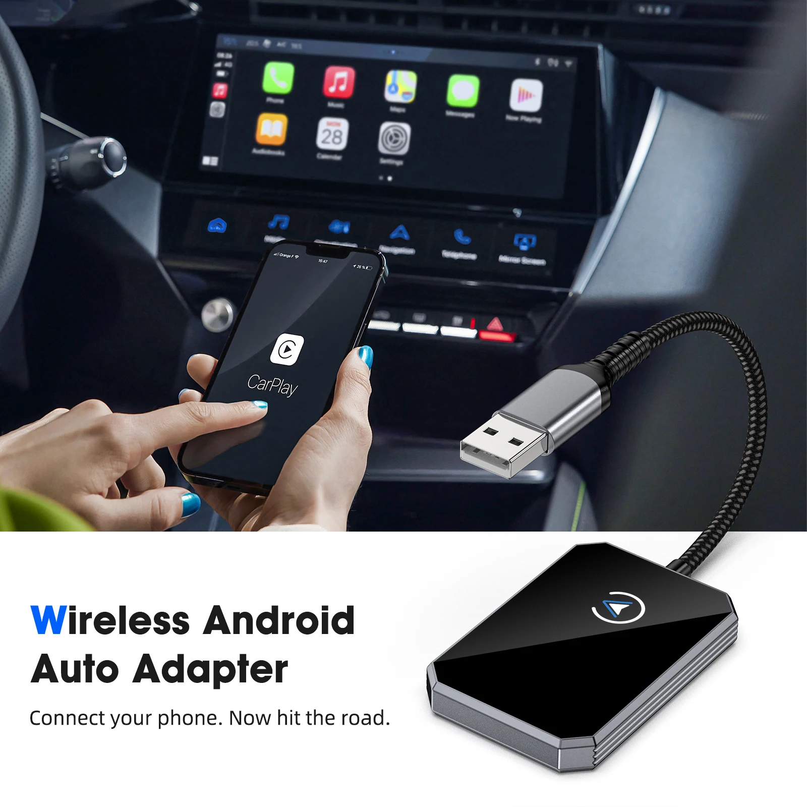 Проводной и беспроводной Android Auto Carplay AI Box автомобильный адаптер Dongle 5G WIFI Plug And Play