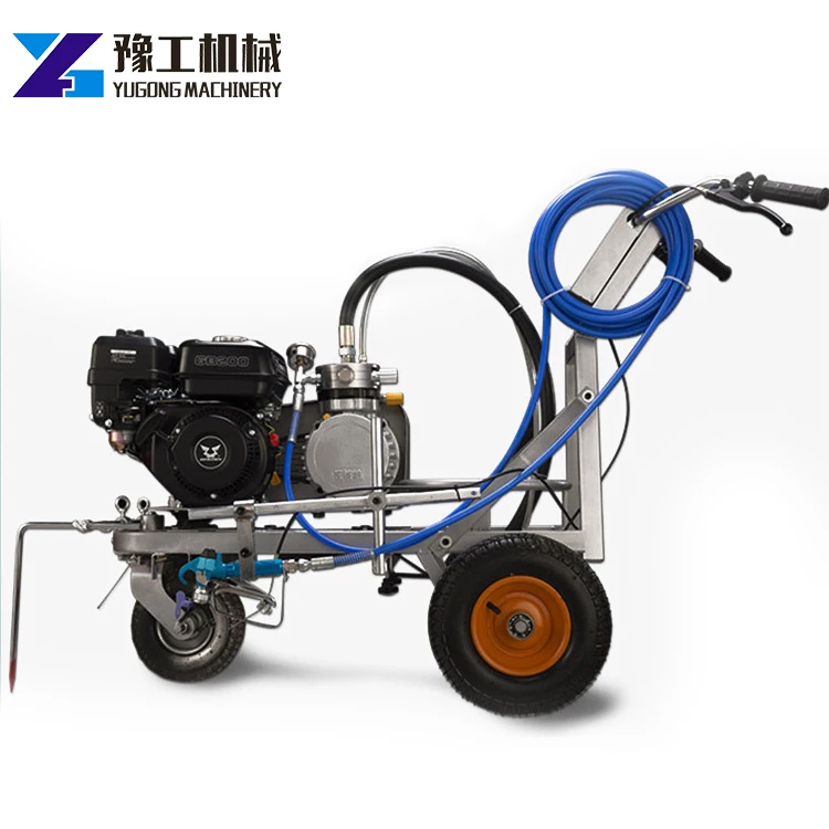 Double spray gun sprayer Hand Push cold paint airless plastic road line marking machines