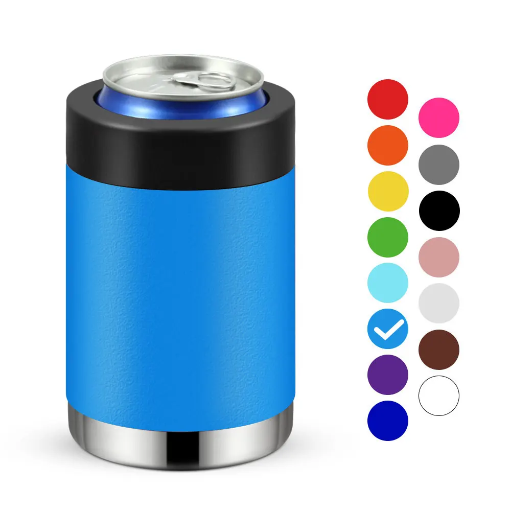 Glitter 12 oz Insulated Portable Sublimation Slim Can Coolers For Beer And Cola