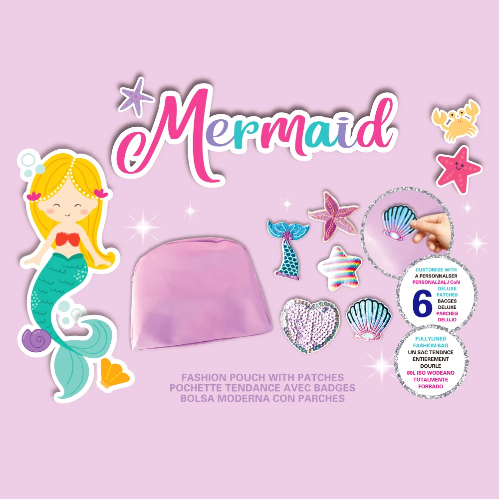 Custom Wholesale New DIY Unicorn Colorful Kids Pouch Bags With Patches Children Creative Craft Kit