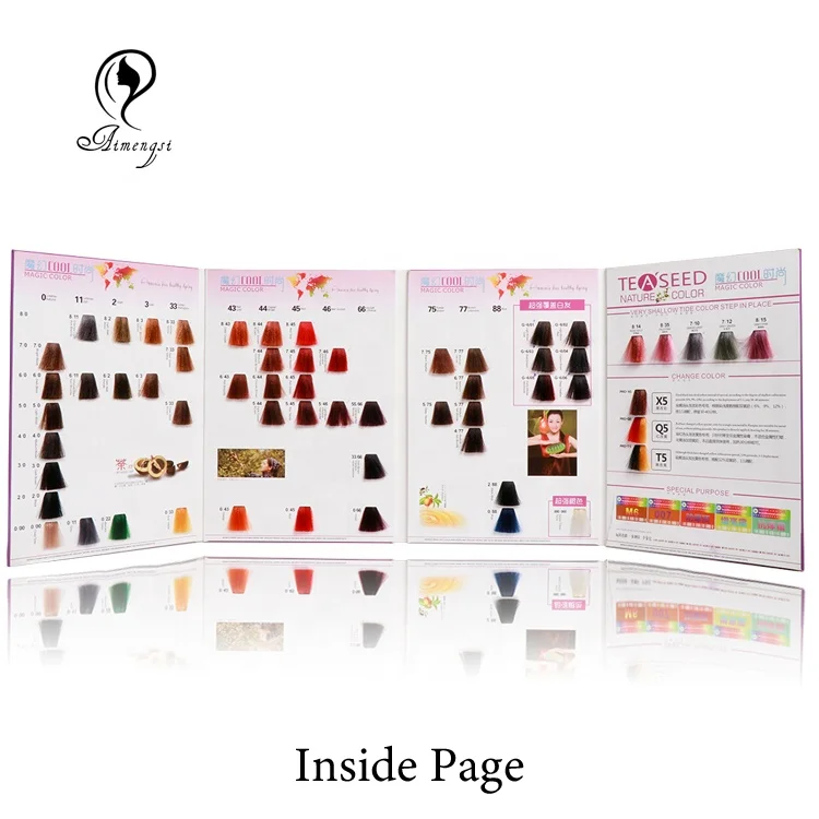 OEM professional silky hair color mixing book catalog hair color chart book