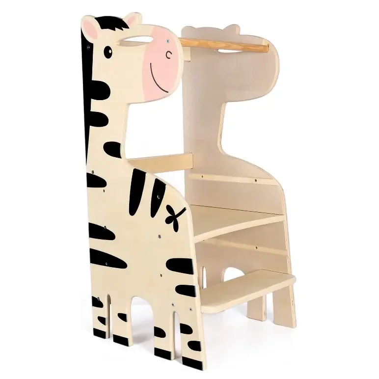 Kids Wooden Kitchen Helper Stool Montessori Standing Learning Towers With Adjustable Child Folding For Toddlers