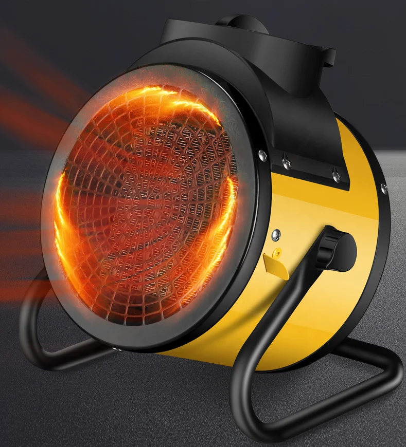
Yellow Table Stand Ceramic Air Forced Fan Heater 1000W/2000W Waterproof 