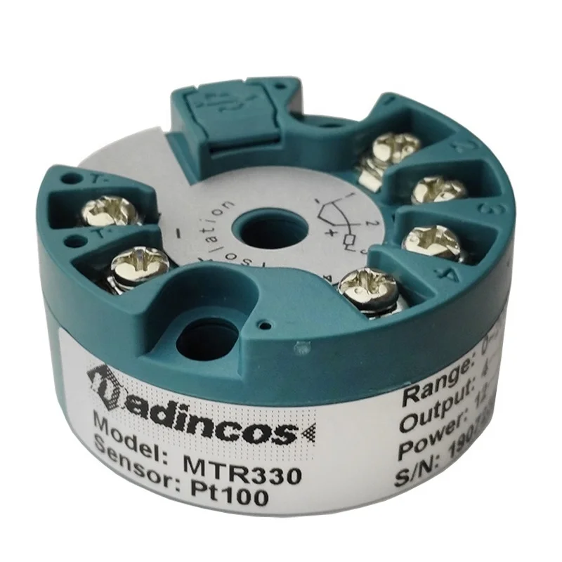 MTR330:Madincos Isolated Universal Programmable K,S,E,T,N,J Thermocouple+PT100 Head Mounted Temperature Transmitter to 4-20mA