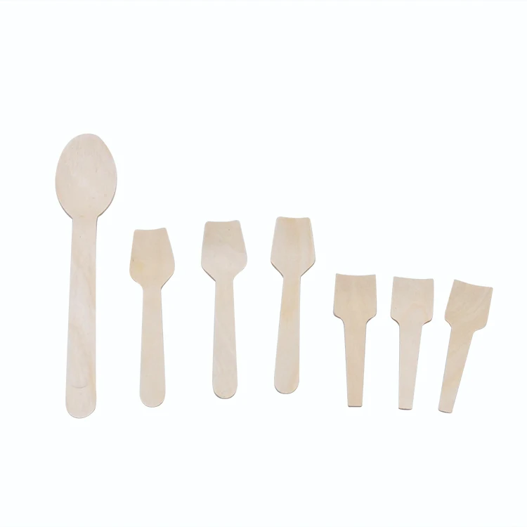 Высококачественные безопасные гигиенические и экологически чистые деревянные ложки для дегустации мороженого
