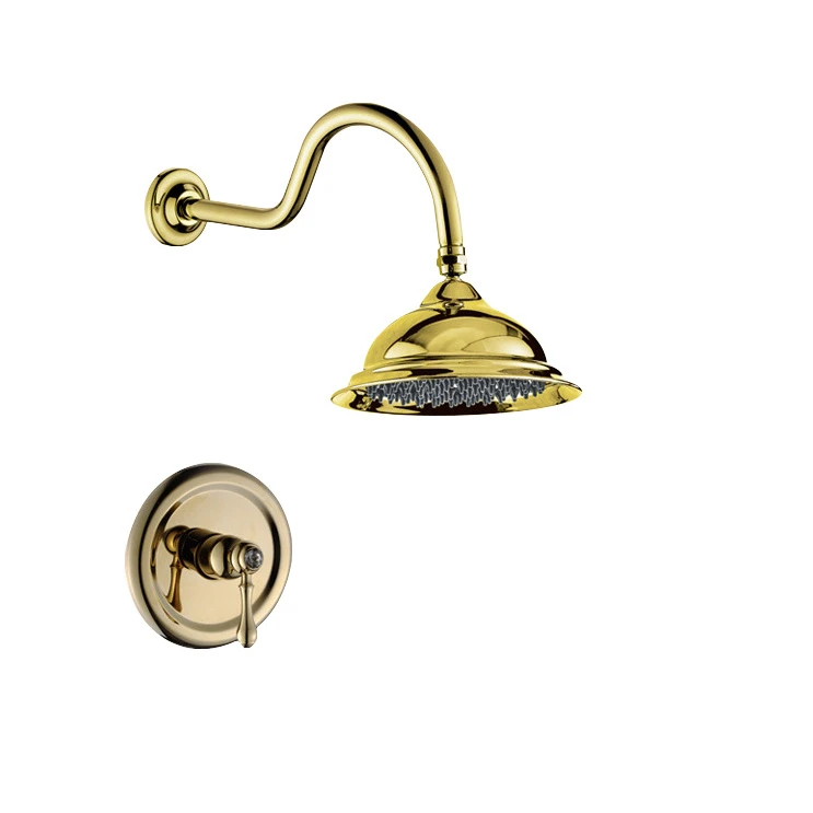 Copper European concealed shower In-wall panel shower Antique Brass European Concealed Shower set Bath set