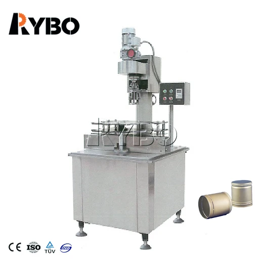 Automatic glass bottle vape screw crimping machine for aluminum cap