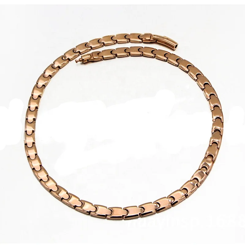 high quality 18k gold plated titanium steel germanium stone necklace health care stone titanium steel necklace