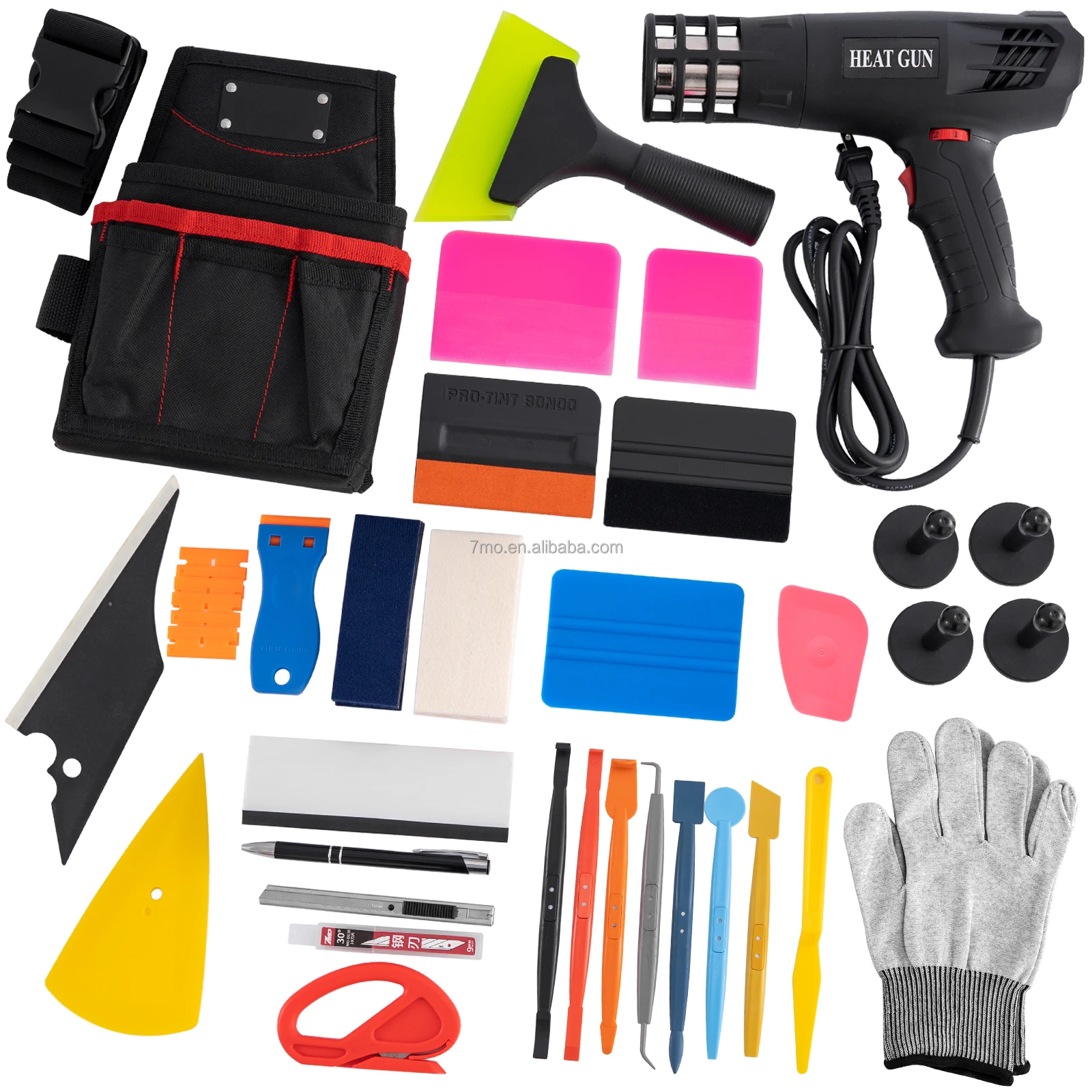 7mo Professional Wrap Vinyl Film Color Change Car Tinted Tools Set Window Tint Tools Kit with Tool Bag