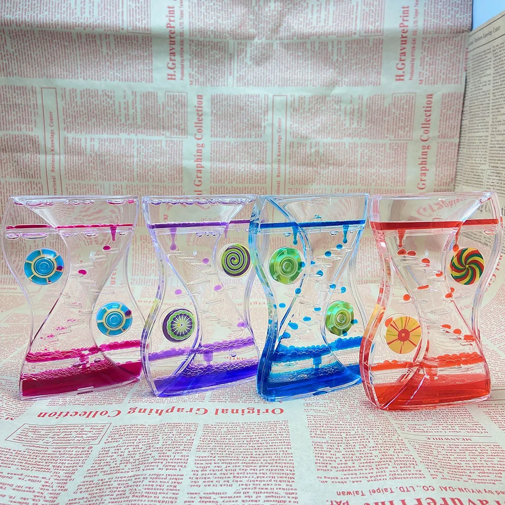 Hot Selling Novelty Colorful Liquid Timer Hourglass Liquid Motion Toys For Supermarket