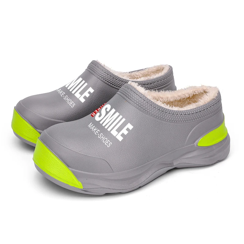 Flat Breathable Chef Shoes Breathable Home Bright Colors Anti-slippery Warm Fur Cotton Slippers