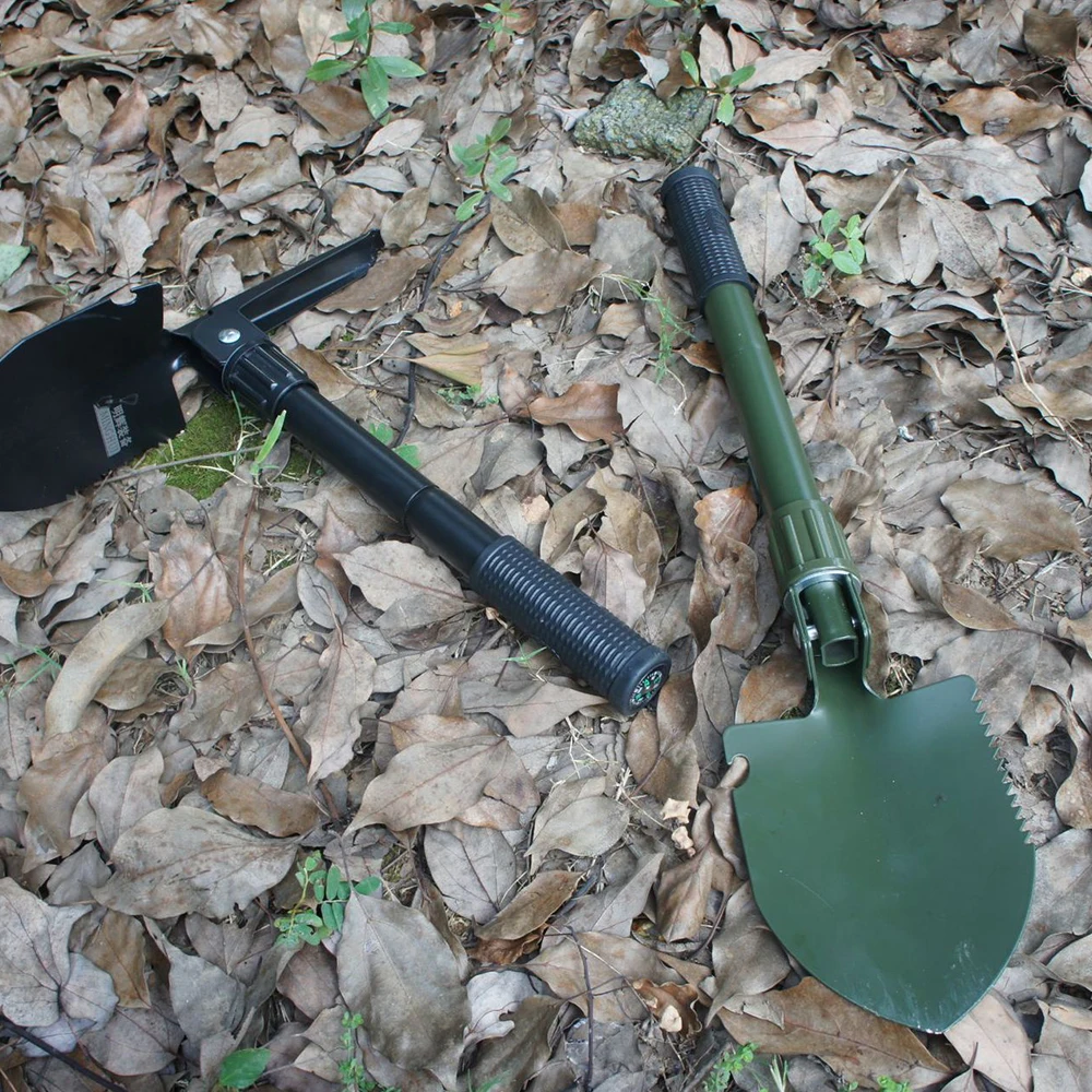 Hiking Products Outdoor 12 In 1 Survival Tool Camping Equipment Foldable Garden Trowel Handy Camping Shovel