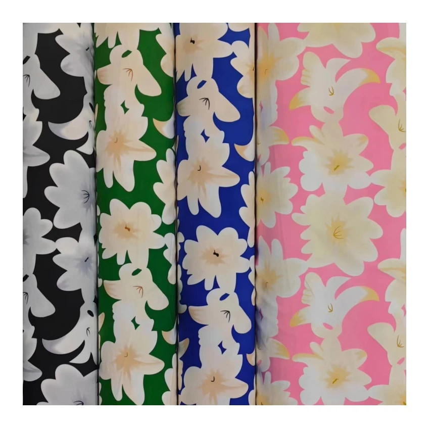 wholesale fabric of polyester stretch print flowers designs 97 polyester 3 spandex for dress