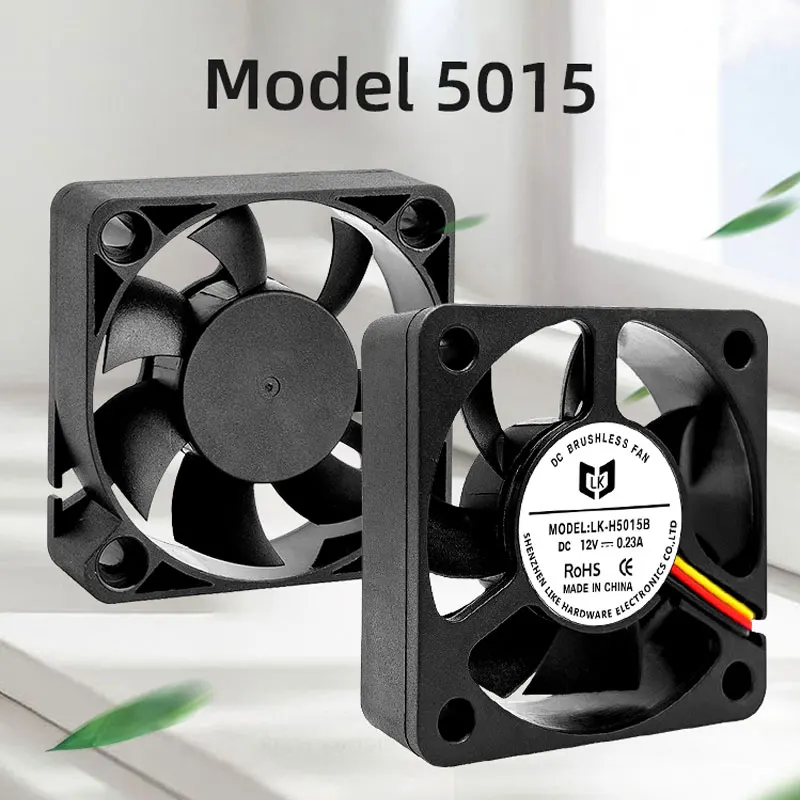 5015 50*50*15mm DC5V 12V Sleeve Double Ball DC Air Blower Axial Fan Blower