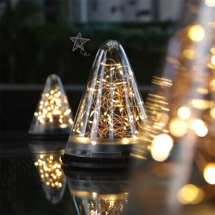 House Garden Lighting Solar Cone-Shaped Hanging Light Warm White Colorful Outdoor Party Wedding Decoration Solar Led Lights
