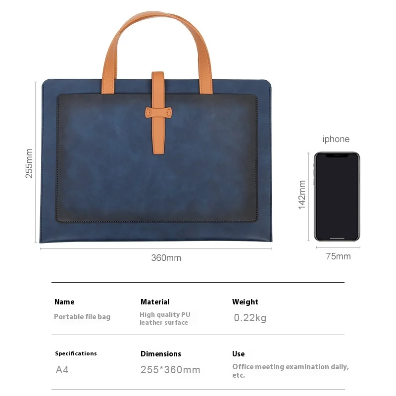 Сумка для документов из плотной искусственной кожи