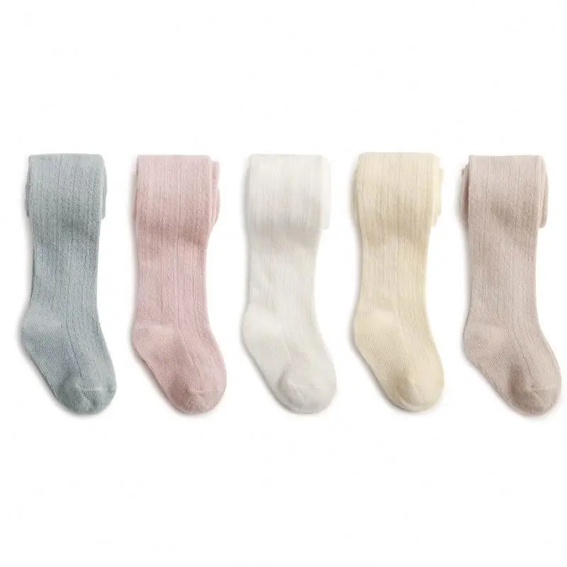 Newborn Bow Knot Children Pantyhose Knitted Colorful Leggings Stockings Baby Girls Cotton Tights
