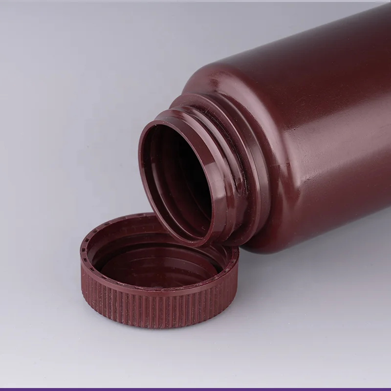 Plastic Consumables 8-1000 ML Laboratory Plastic PET PP/HDPE Wide Mouth Amber Liquid Reagent Bottle