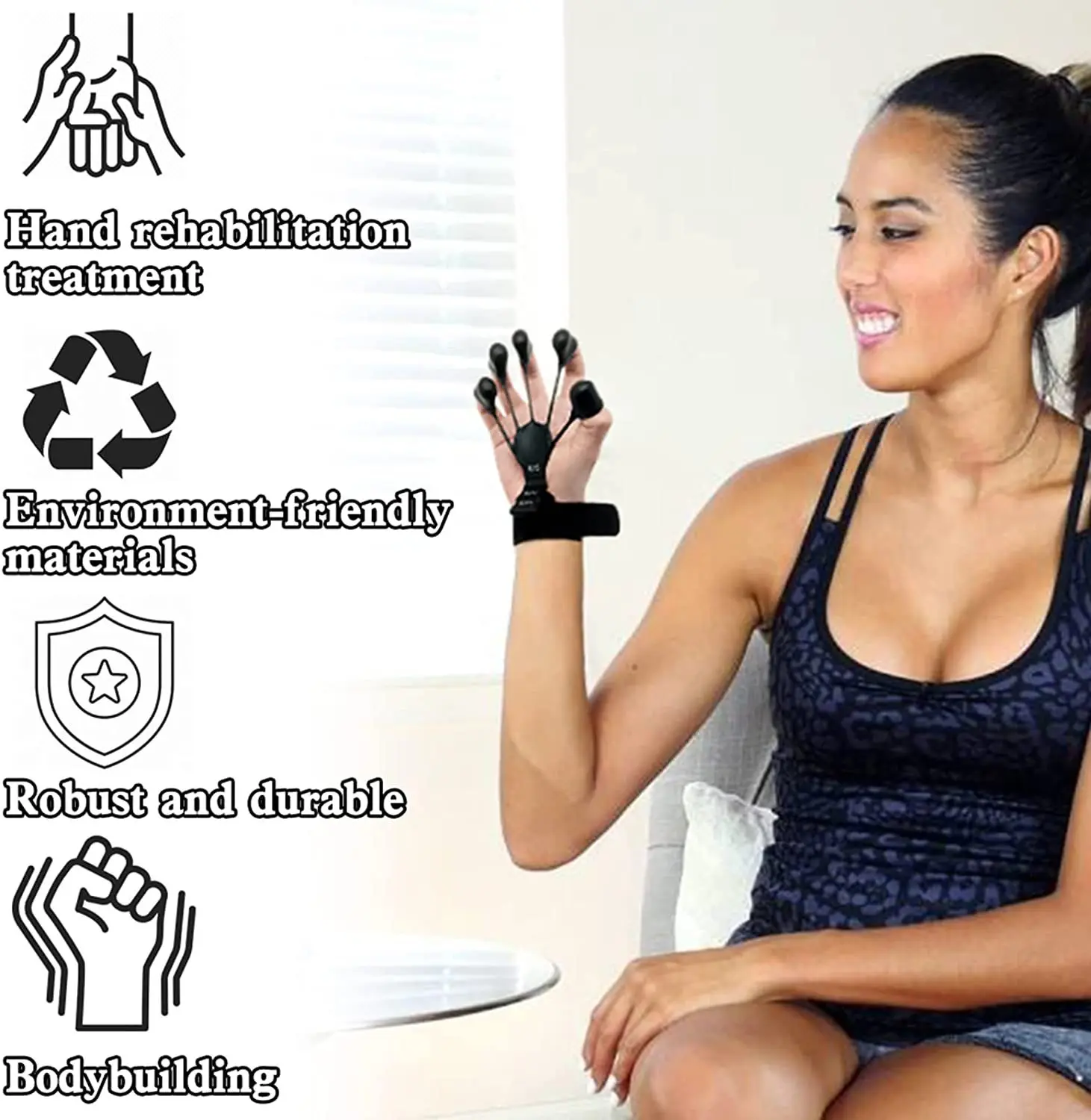 Silicone Finger Workout Trainer Five Finger Trainer Hand Grip Exerciser Strengthener Finger