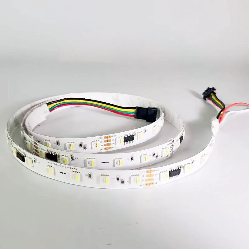 DC24V 60 led ws2814 IC dual signal wire  signal break continuous 5050 RGBW rgbww 2 wire digital 6500K 3000K rgbcw led strip