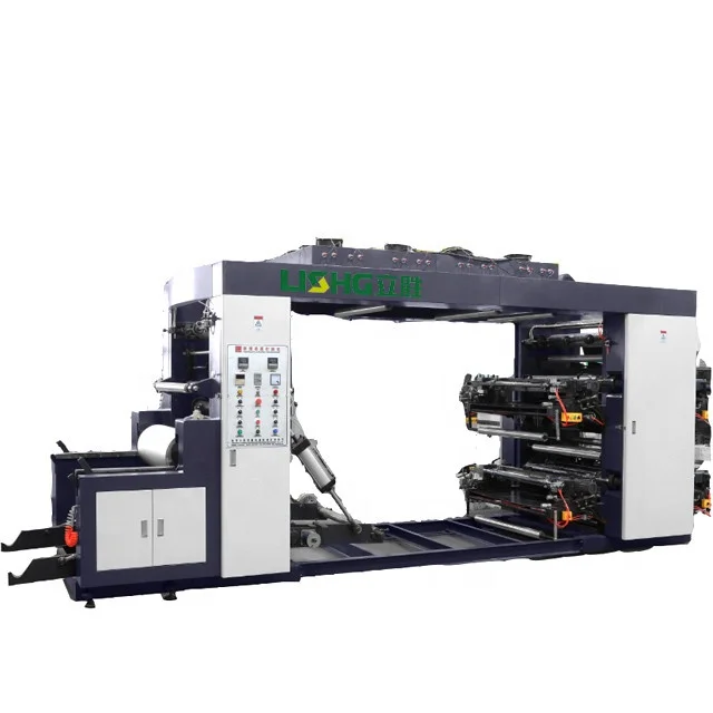 4 Colors Stack Type Plastic Film Naylon Bopp Opp Pp Pe Paper Cup bag non-woven fabric High Speed Flexographic Printing Machine