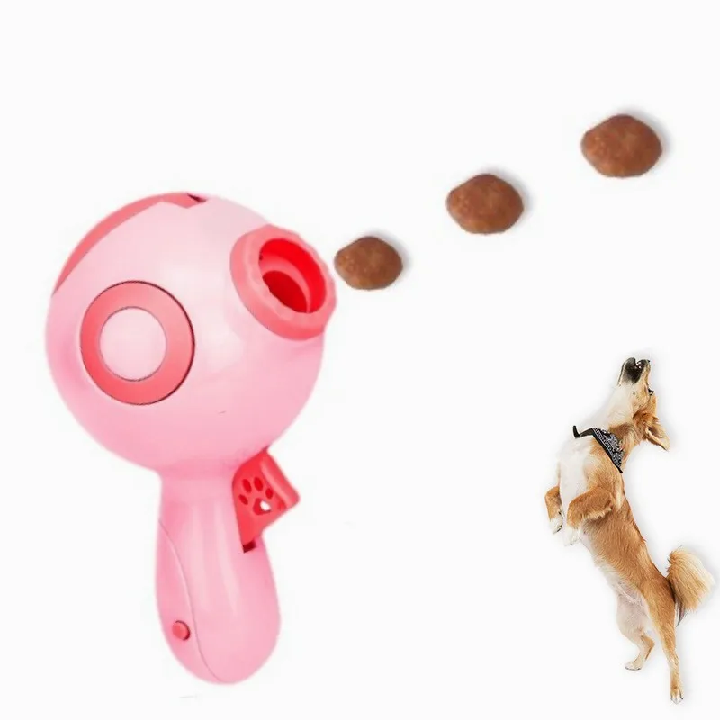 Interactive Dog Food Launcher Gun Cat Laser Pointer 2 in 1 Pet Slow Feeder Dispenser Toy Cat Dog Exercise Training Treat Toy