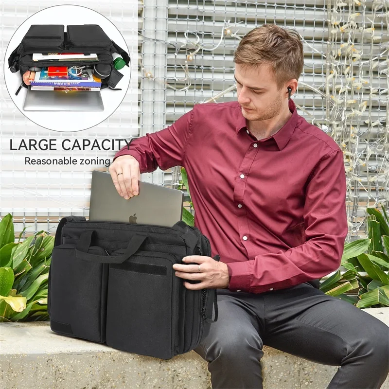 Large Capacity Business Briefcase Multi-Compartment Handbag Travel Work College New Version Computer Messenger Bag