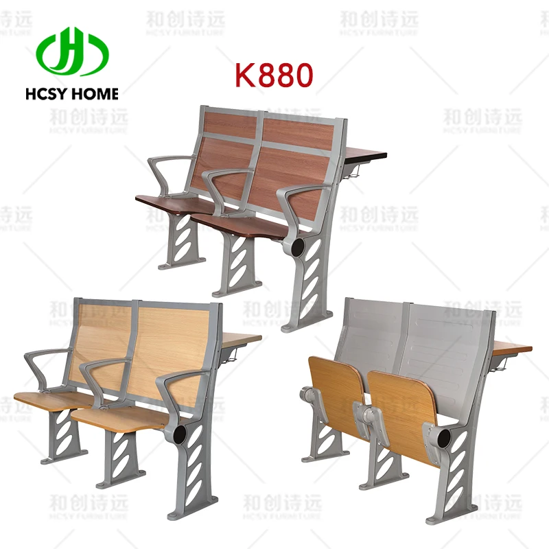 Classroom chair school Matel student chair with writing pad