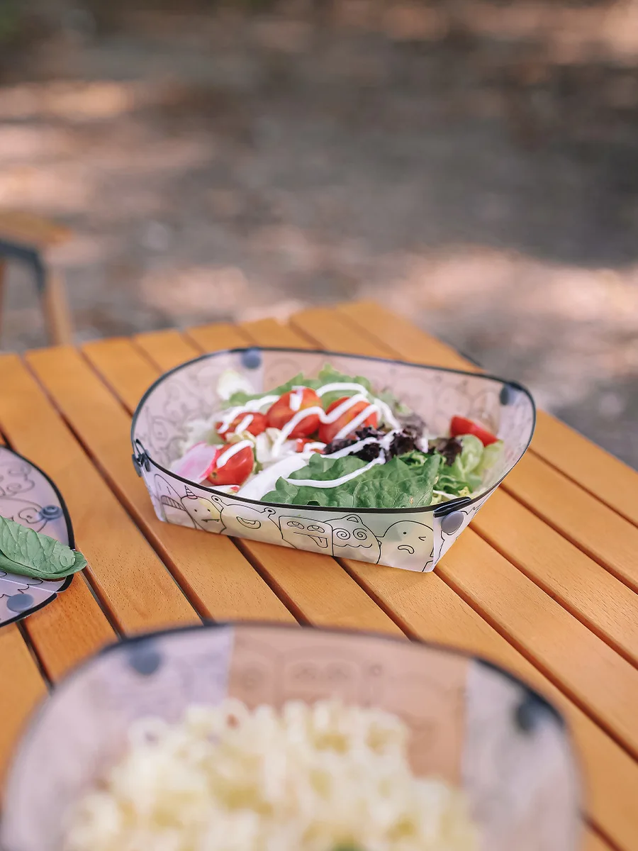 Camping Portable Plate Water Cup - Collapsible Tableware Set - Foldable Bowl Plate Cup - Heat-resistant Light Camping Supplies