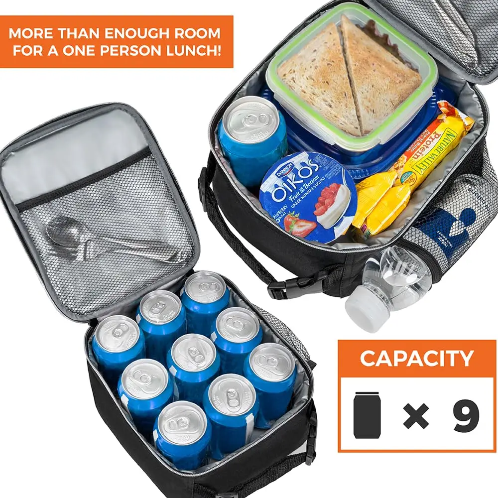 BSCI Custom Premium Insulated Lunch Box Soft School Leakproof Small Lunch Pail Reusable Compact Cooler Tote Lunch Bag