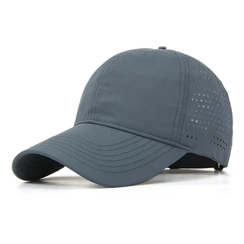 Breathable quick dry waterproof nylon golf performance perforated laser cut drilled hole high quality sport dad hats