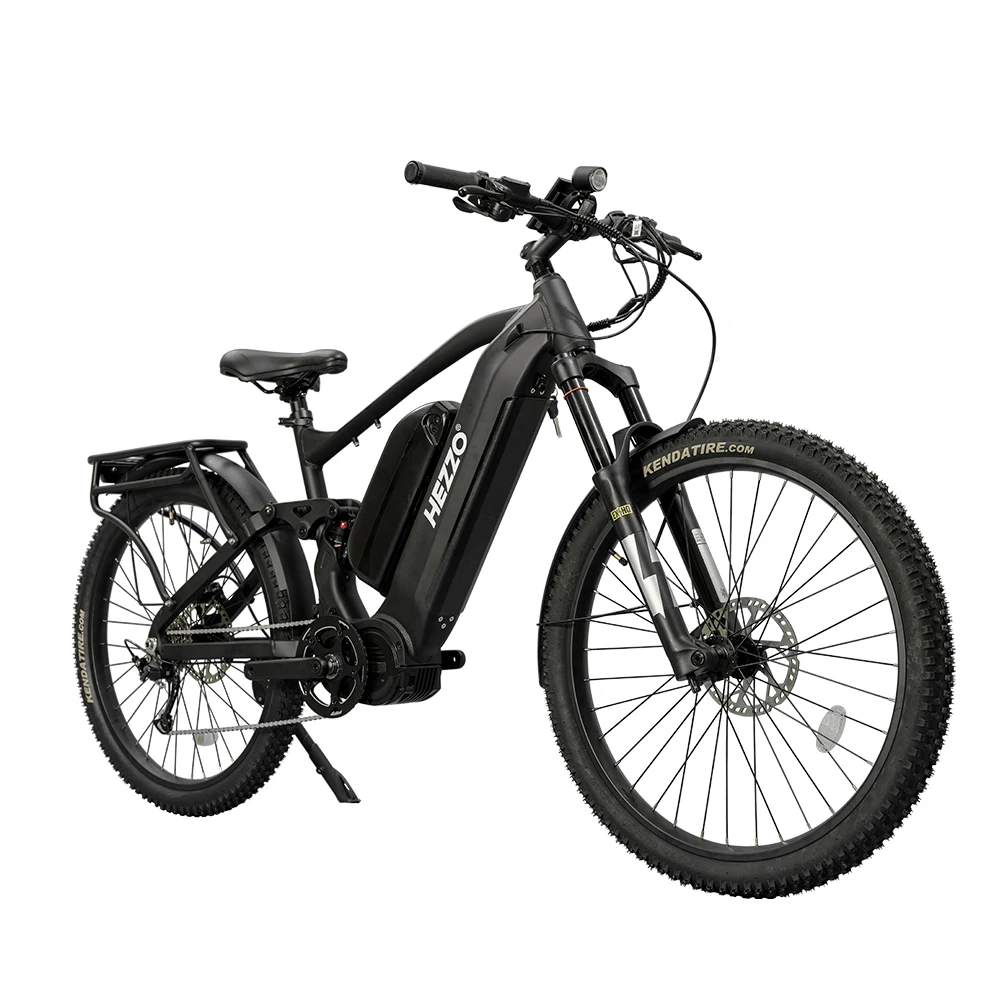 HEZZO Ebike 2025 52V 1000w MID DRIVE Emtb Electric Dirt Bike With Dual Batteries 40Ah Long Range Off-Road Fat Tire Cycle