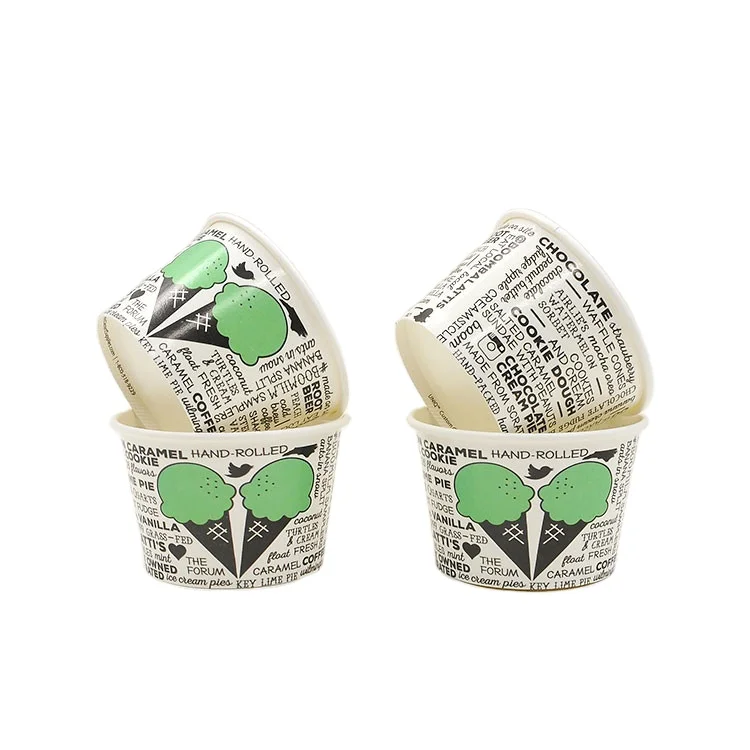 New style Manufacturer Disposable Customized Cup 16oz 8oz Ice Cream Paper Cup Yogurt Paper Bowl With Lid