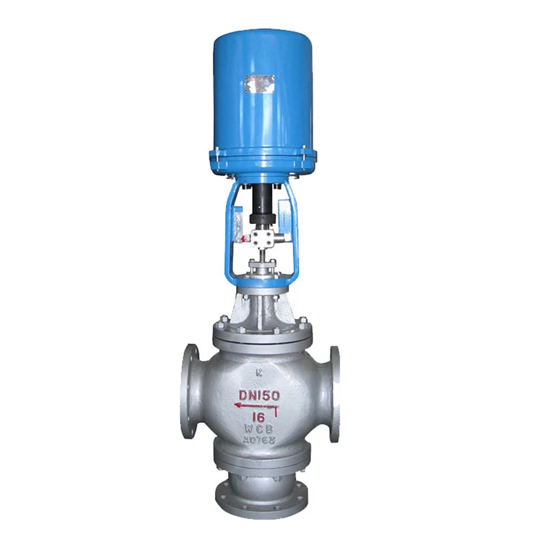 Ac220v Electric Casting Steel 3 Way Single Seat Sleeve Ratio Steam Flange Regulation Valve Modulating Control Valve