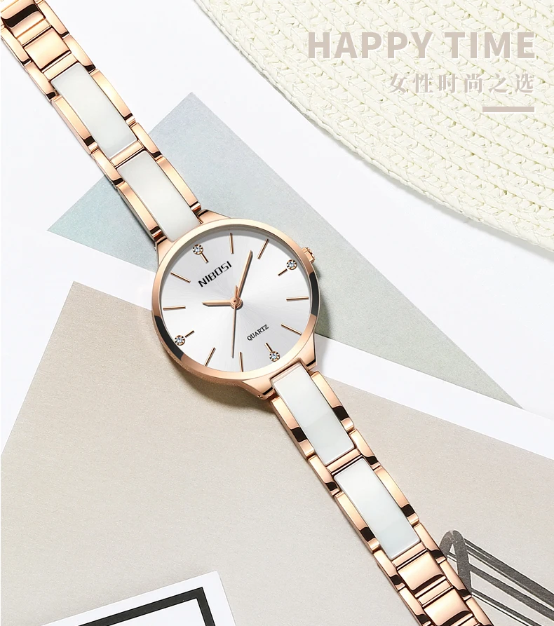  NIBOSI часы для женщин женские креативные керамический браслет Relogio Feminino Montre