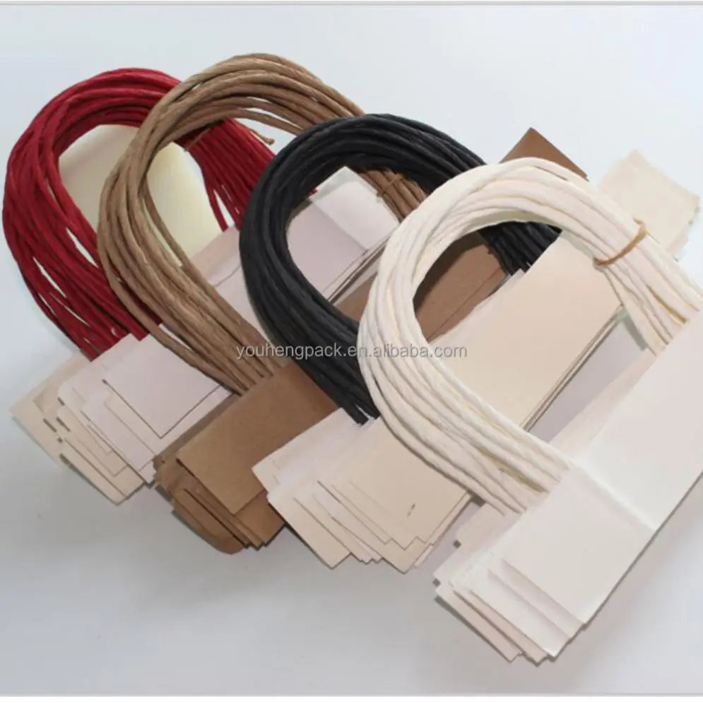 Индивидуальная витая бумажная сумка, веревочная ручка для подарочных пакетов