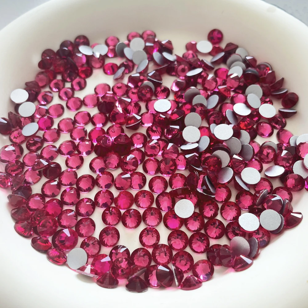 Wholesale Ss12 Ss16 Ss20 Rose Color Crystal Stones Stickers Non Hot Fix Strass Glass Flatback Rhinestones
